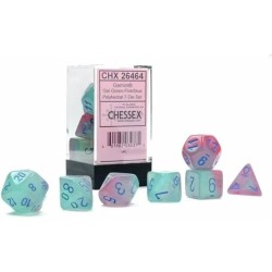 Chessex - Set 7 Dadi Poliedrici Gemini - Gel Green-Pink/Blue Luminary